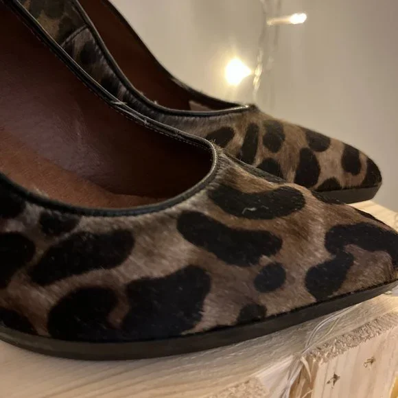 European Pony Hair Leopard Print heels - Picture 4 of 13